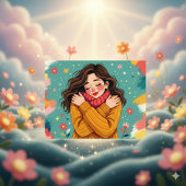 Hou van jezelf | Meisje knuffelt zichzelf Briefkaart