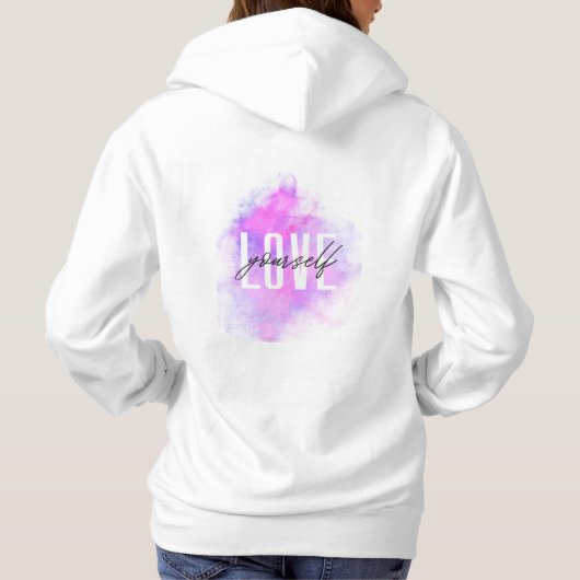 Hou van jezelf - Minimalistische Motivatie Hoodie (Achterkant)