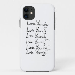 Hou van jezelf! Motivatie kalligrafie iPhone 11 Hoesje