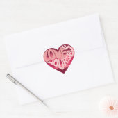 Hou van jezelf Retro Roze Hart Sticker (Envelop)