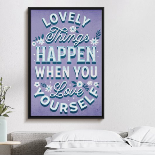Hou van jezelf, speelse zelfliefde motivatie poster