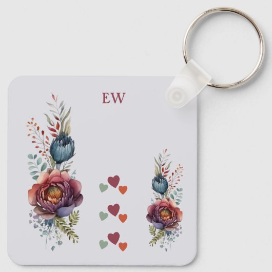 Hou van jezelf vandaag bloemenliefde harten sleutelhanger (Achterkant)