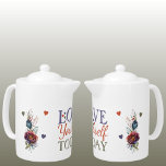 Hou van jezelf vandaag bloementijd theepot<br><div class="desc">Verfleur je dag met onze charmante "Love Yourself Today" theepot! Versierd met delicate bloemen en vrolijke liefdesharten, dient deze heerlijke theepot als een mooie herinnering om zelfliefde te omarmen. Of u nu 's ochtends geniet van een kalmerende kop thee of 's avonds afkoelt, deze theepot is perfect voor het toevoegen...</div>