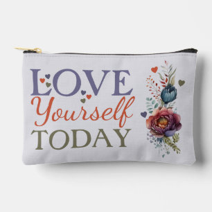 Hou van jezelf vandaag voeg initiaal bloem cosmeti etui