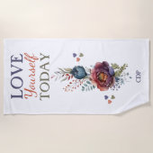 Hou van jezelf vandaag voeg initiaal toe strandlaken (Voorkant)