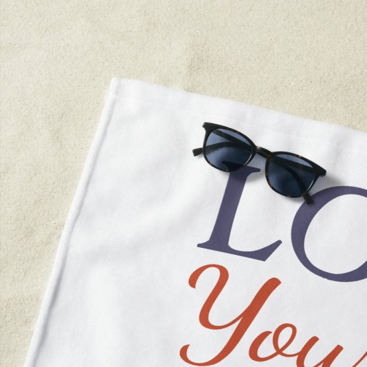 Hou van jezelf vandaag voeg initialen toe strandlaken (In situ)