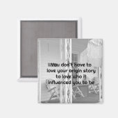 Hou van jezelf Zwart-wit Retro Vibes Magneet (Voorkant / Achterkant)