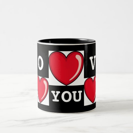 Hou van jou en hart tweekleurige koffiemok (Center)
