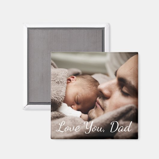 Hou van jou, pap, vader en Baby Foto Magneet (Voorkant / Achterkant)