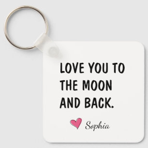 Hou van jou tot de maan en terug Dochter Cadeau Sleutelhanger
