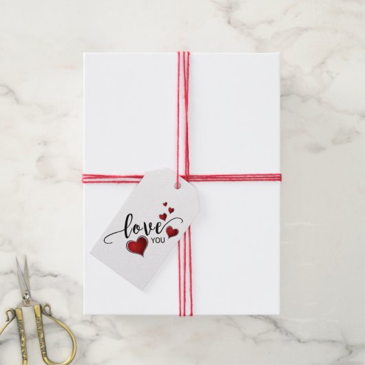 Hou van jullie kalligrafie en hart cadeaulabel (Met Touw)