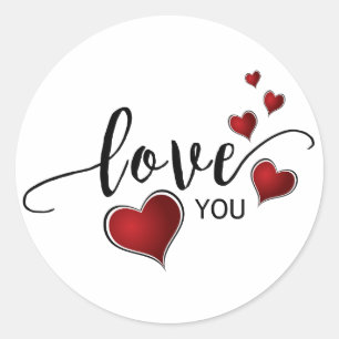 Hou van jullie kalligrafie en hart ronde sticker