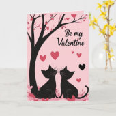 Hou van katten en wees mijn Valentijn Kaart (Gele Bloem)