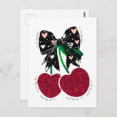 Hou van kersen veel grappig fruit briefkaart (Voorkant / Achterkant)