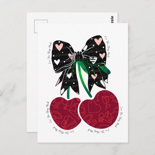 Hou van kersen veel grappig fruit briefkaart (Voorkant / Achterkant)