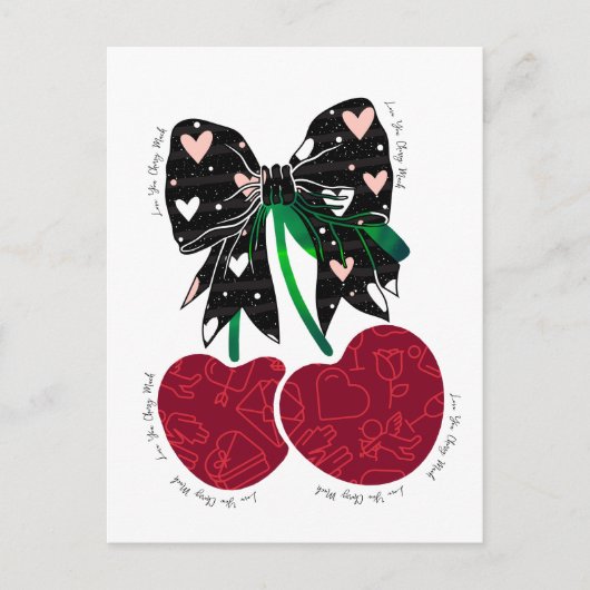 Hou van kersen veel grappig fruit briefkaart (Voorkant)