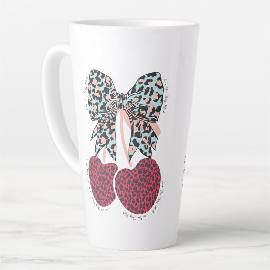 Hou van kersen veel grappig fruit latte mok (Linkerhoek)