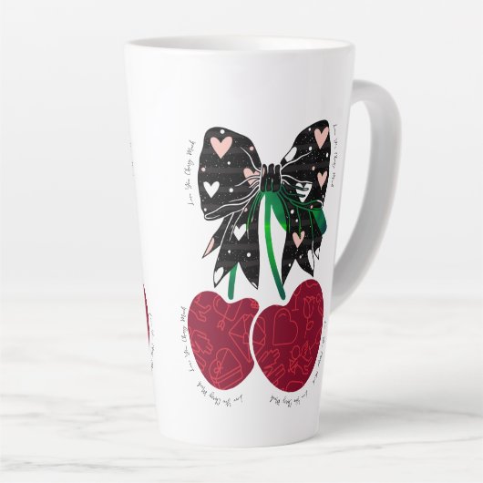 Hou van kersen veel grappig fruit latte mok (Rechterhoek)