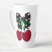 Hou van kersen veel grappig fruit latte mok (Linkerhoek)