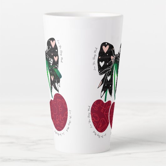 Hou van kersen veel grappig fruit latte mok (Voorkant)