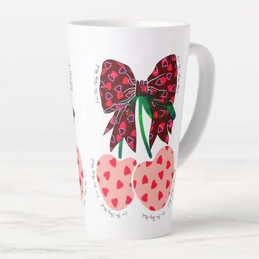 Hou van kersen veel grappig fruit latte mok (Rechterhoek)
