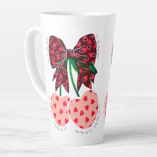 Hou van kersen veel grappig fruit latte mok (Linkerhoek)