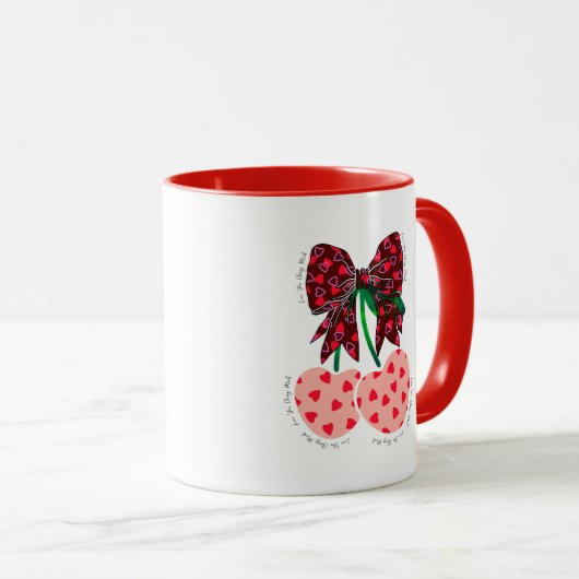 Hou van kersen veel grappig fruit mok (Voorkant rechts)