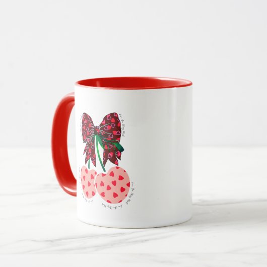 Hou van kersen veel grappig fruit mok (Voorkant links)