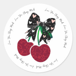 Hou van kersen veel grappig fruit ronde sticker