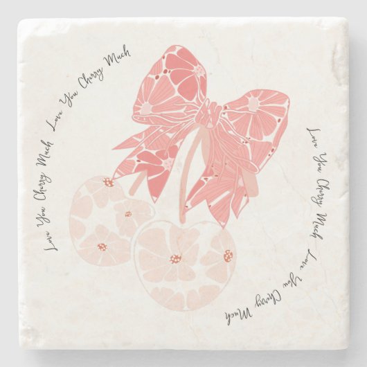 Hou van kersen veel grappig fruit stenen onderzetter (Voorkant)