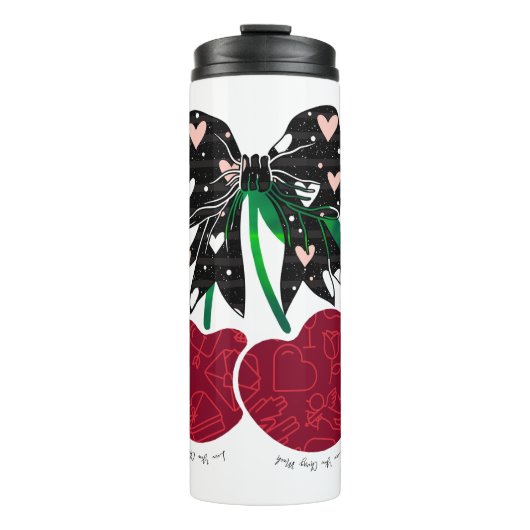 Hou van kersen veel grappig fruit thermosbeker (Voorkant)