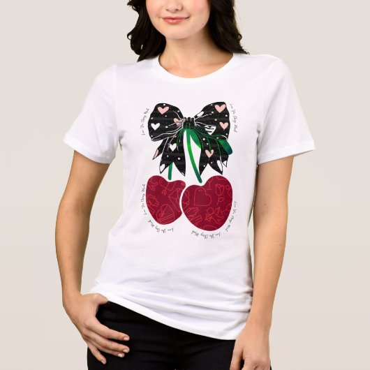 Hou van kersen veel grappig fruit Tri-Blend shirt (Voorkant)