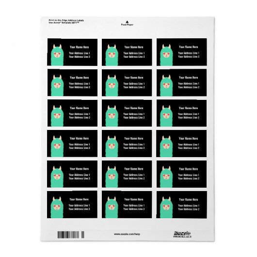 Hou van Llama Emoji Etiket (Full Sheet)