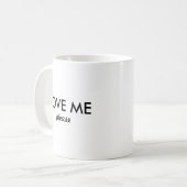 Hou van me alsjeblieft zwart wit eenvoudig koffiemok (Voorkant links)