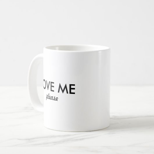 Hou van me alsjeblieft zwart wit eenvoudig koffiemok (Voorkant links)