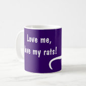 Hou van me, hou van mijn ratten! koffiemok (Voorkant links)