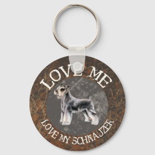 Hou van me, hou van mijn Schnauzer Sleutelhanger