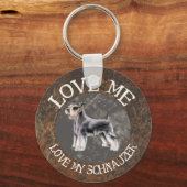 Hou van me, hou van mijn Schnauzer Sleutelhanger (Voorkant)