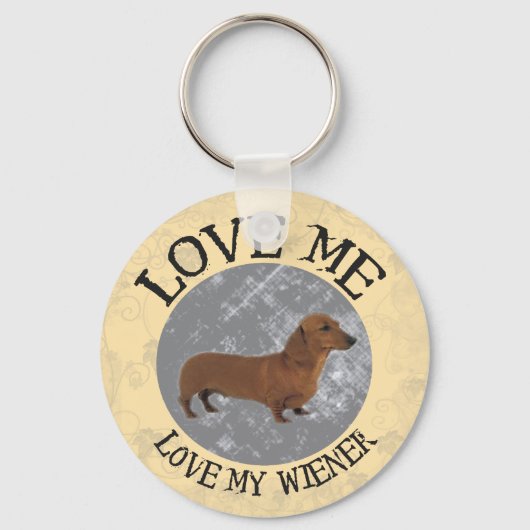 Hou van me, hou van mijn Wiener Sleutelhanger (Voorkant)
