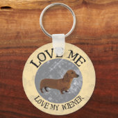 Hou van me, hou van mijn Wiener Sleutelhanger (Voorkant)