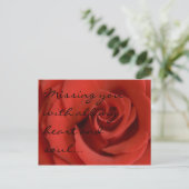 Hou van me met roos briefkaart (Staand voorkant)