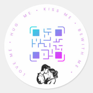 Hou van me, omhels me, kus me, wees bij me ronde sticker