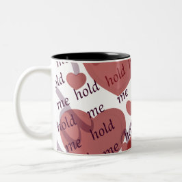 "Hou van me" Romantische Hartpatroonmok – Cute Lov Tweekleurige Koffiemok
