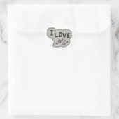 Hou van me.. ronde sticker (Tas)