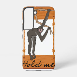 "Hou van me" Schattige slingeraap hangend aan een  Samsung Galaxy Hoesje