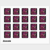 Hou van me teder vierkante sticker (Vel)