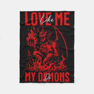 Hou van me zoals mijn demonen doen emo halloween G Fleece Deken