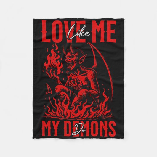 Hou van me zoals mijn demonen doen emo halloween G Fleece Deken (Voorkant)