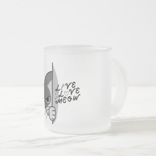 Hou van miauw Kattenliefhebber Design #Catlover #C Matglas Koffiemok (Voorkant rechts)