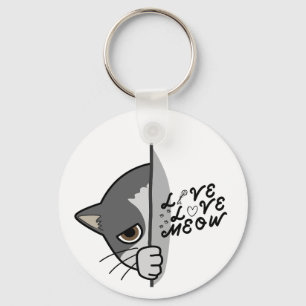 Hou van miauw Kattenliefhebber Design #Catlover #C Sleutelhanger